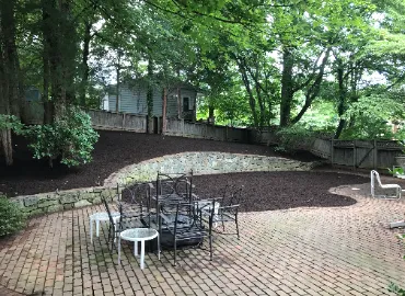 English Ivy removed and then covered with woodchips.