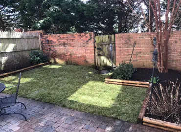 Townhouse Sod Installation by Hall's Landscaping.